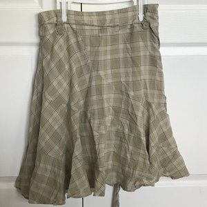 Olive Green Plaid Skirt DKNY Size 2